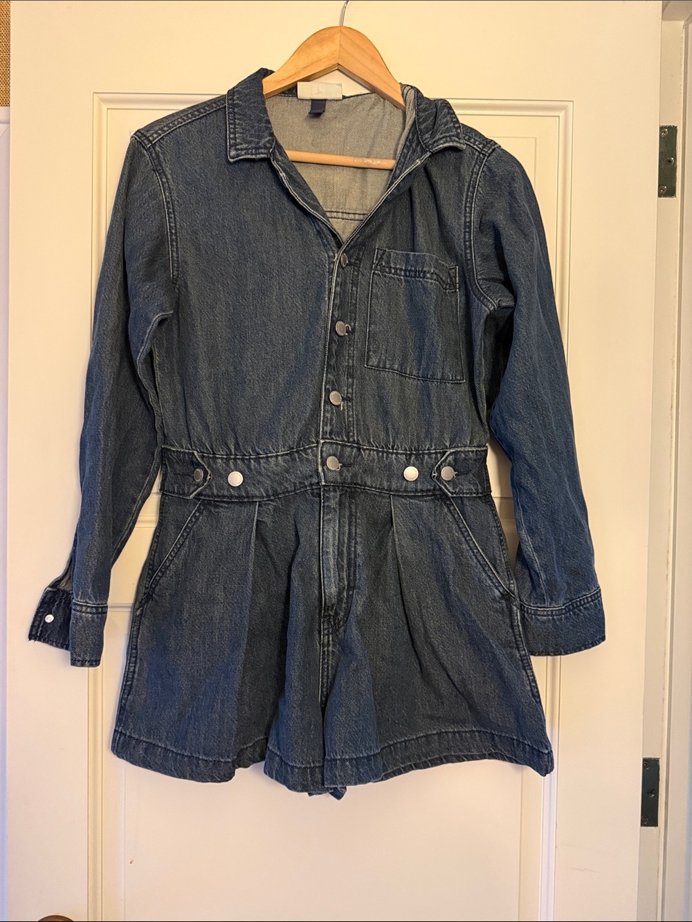 Universal Thread Dark Blue Denim Jacket Dress Romper